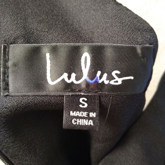 Lulus Scalloped Apron Neckline Black Dress NWT S - Picture 8 of 11